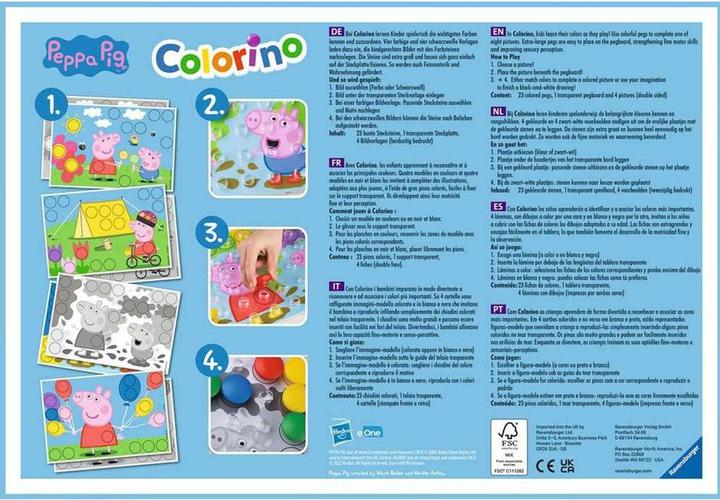 Actual product image Ravensburger Peppa Pig Colorino children game (German, Spanish, French, Dutch, Italian, Portuguese, English)