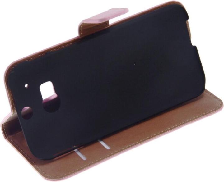 Actual product image OEM Slim Leather Book Case for HTC M8 - pink 4250710552788 (HTC One (M8), HTC One M8s)