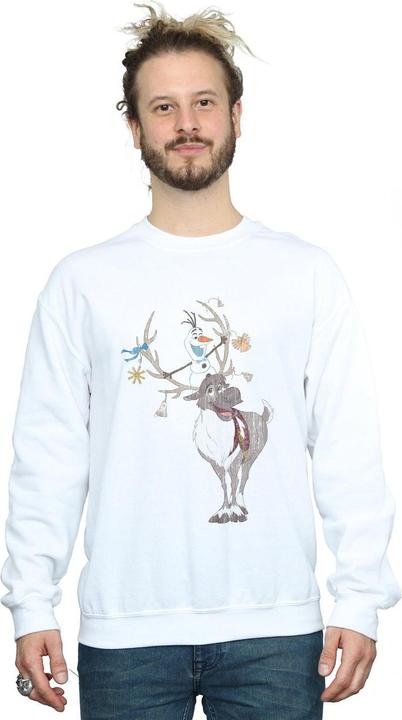 Actual product image Disney Mens Frozen Sven And Olaf Christmas Ornaments Sweatshirt (L)