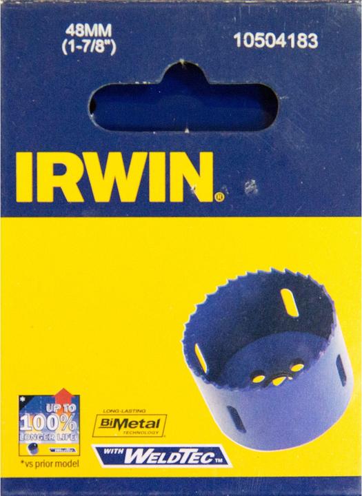 Actual product image Irwin Bimetal hole saw 48 mm, Vario toothing 4.5/5.5 TPI, Weldtec, 10504183 (48 millimetres)