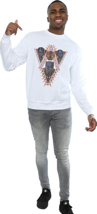 Actual product image Mens Black Panther Tribal Heads Cotton Sweatshirt (L)