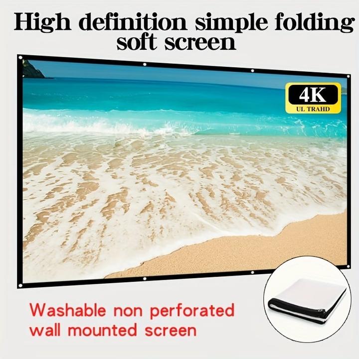 Produktbild PhoneLook Doppelseitige 16:9 Projektionsleinwand mit pflegeleichtem, bügelbarem Stoff (120 Zoll, 305 cm) (120", 16:9)