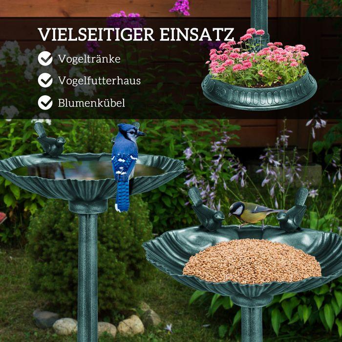 Produktbild Swisshandel24 Vogeltränke Stehend, Vogelbad aus Kunststoff, frostsicher Vogelbecken Dunkelgrün