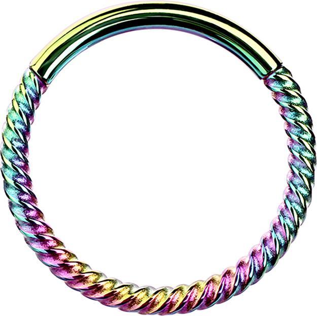 Star Piercing Micro Segmentring klappbar geflochten farbig (Chirurgenstahl 316L)