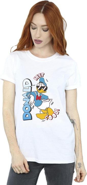 Actual product image Disney Womens/Ladies Donald Duck Cool Cotton Boyfriend T-Shirt (XL)
