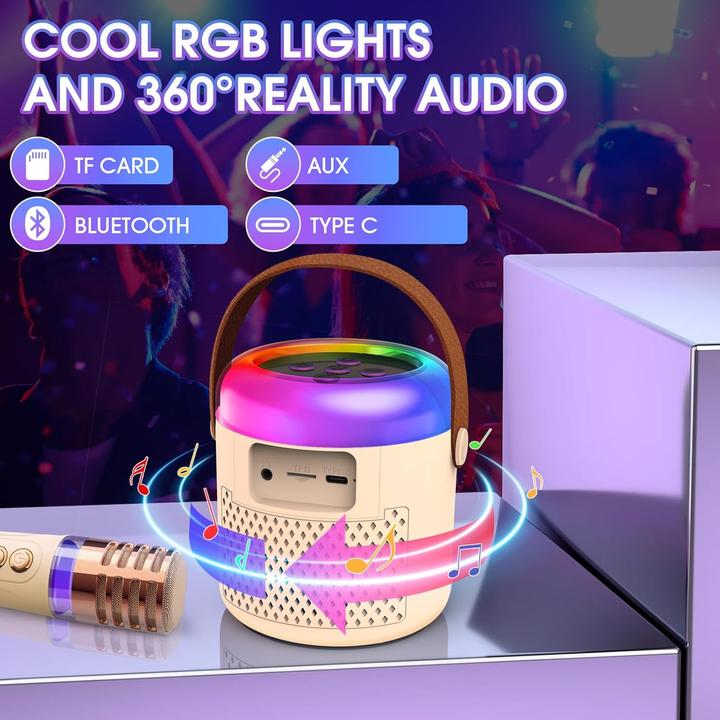 Immagine prodotto Pmgud Karaoke Maschine für Kinder mit Mikrofon & LED-Licht