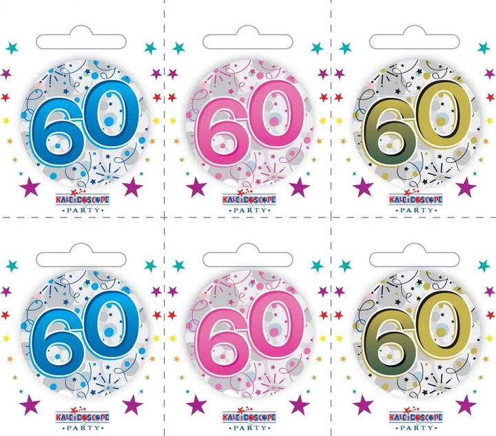 Produktbild Apac Sterne 60. Geburtstag Abzeichen (6er Pack)