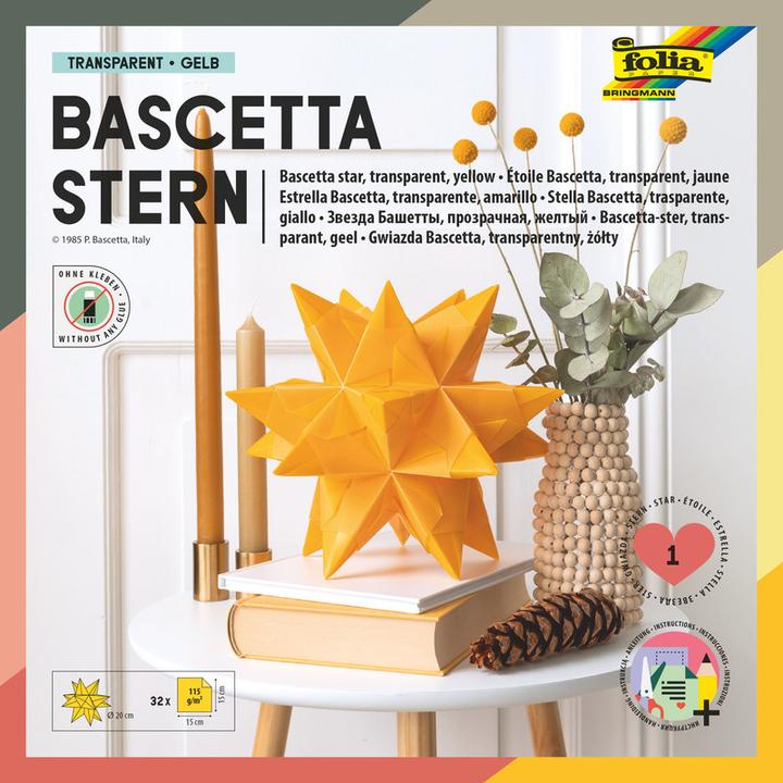 Image du produit Folia Dépliants Bascetta-étoile midi jaune (32 x)