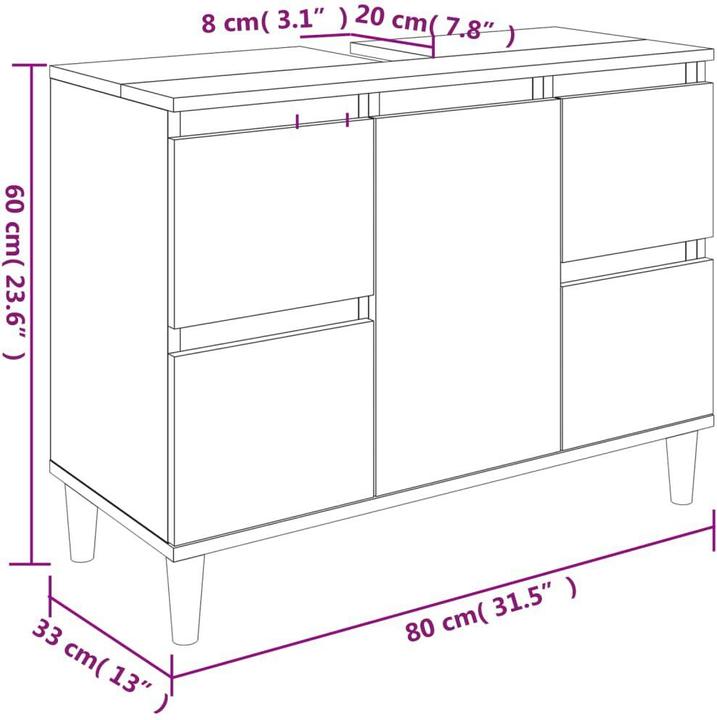 Actual product image VidaXL Calandra (80 x 33 x 60 cm)