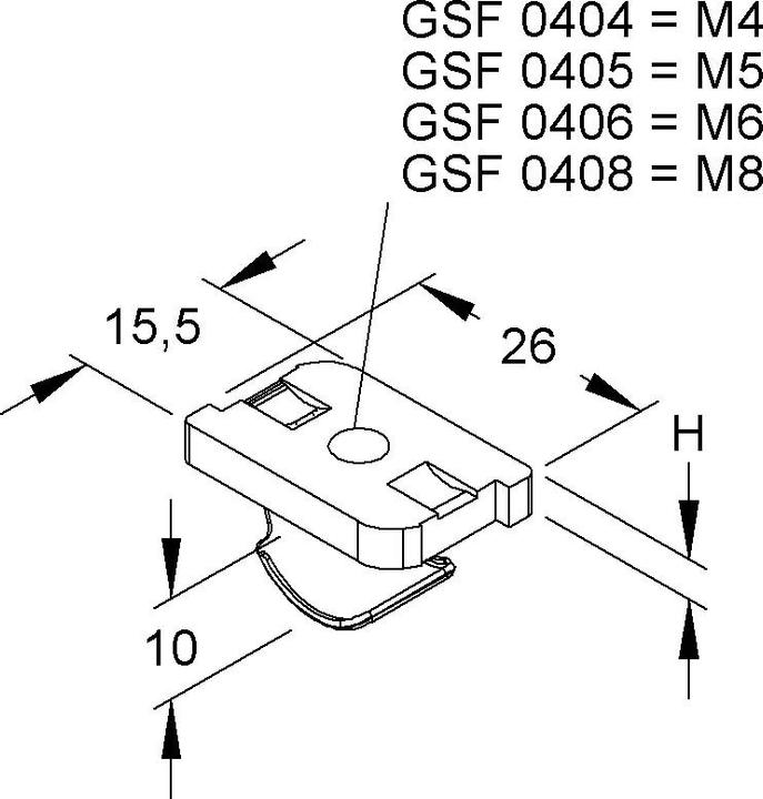 Actual product image Niedax Sliding nut (M6)