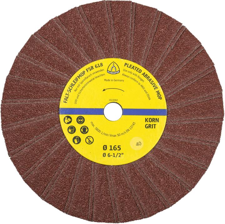 Klingspor FSR 618 - abrasive mop wheels 165 x 14 mm (120)