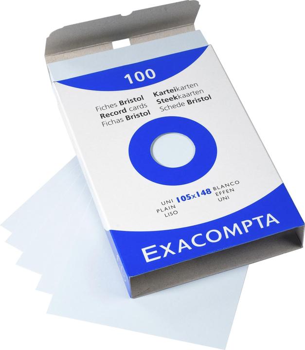 Produktbild Exacompta Karteikarten (A6, 205 g/m², 100 x)