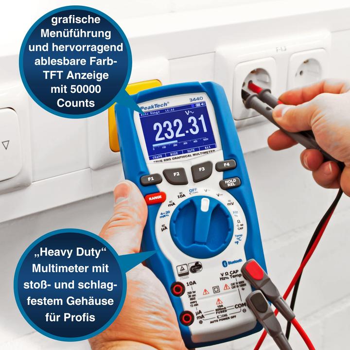 Actual product image Peaktech P 3440 Graphical digital multimeter (CAT III 1000V, CAT IV 600V)
