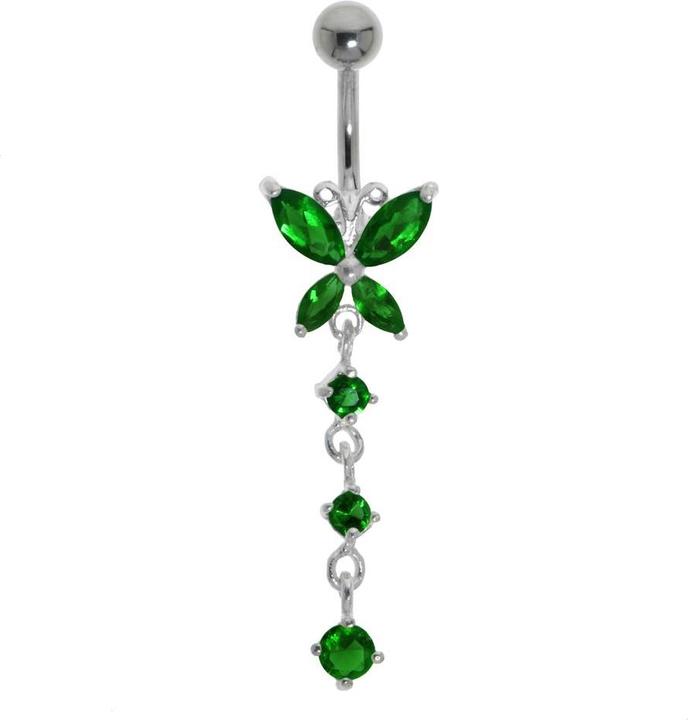 Bijouteria Bauchpiercing (Edelstahl, Silber 925, Kristall)