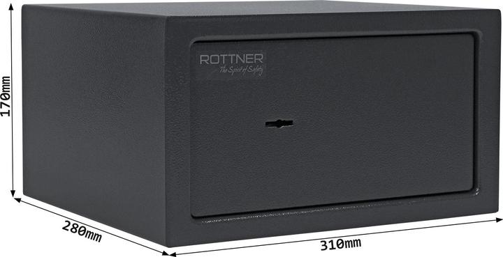 Produktbild Rottner Möbeltresor Jupiter 2 Doppelbartschloss (11.52 l)