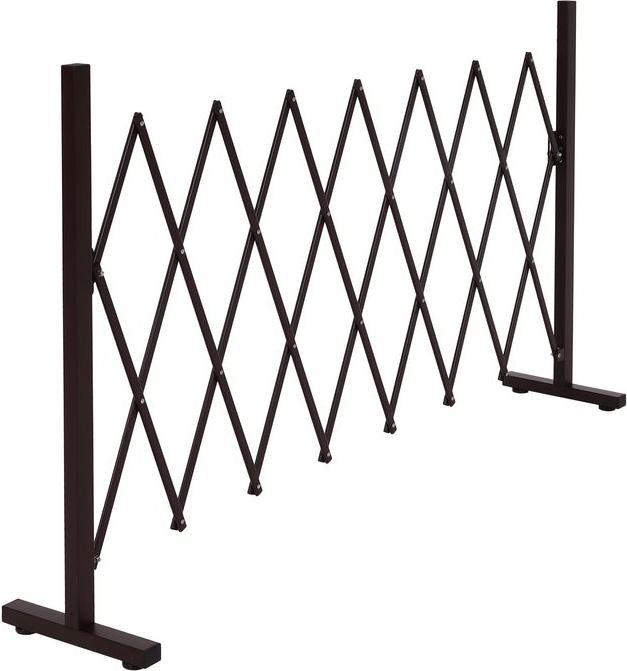 Actual product image Mendler Aluminium barrier grille HWC-K56, extendable swivelling steel 103x31-200x31cm, brown
