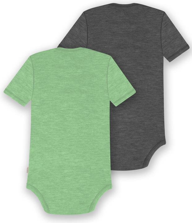 Actual product image Normani Set of 2 baby merino bodysuit short sleeves "Tauranga" - 9297 (74)