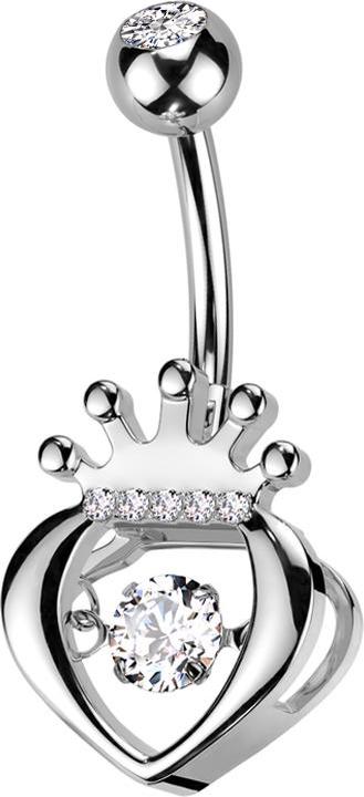 Immagine prodotto Star Piercing Banane silber mit Kugel silber Kristall silber und Krone Kristalle silber (Acciaio chirurgico 316L, Ottone)