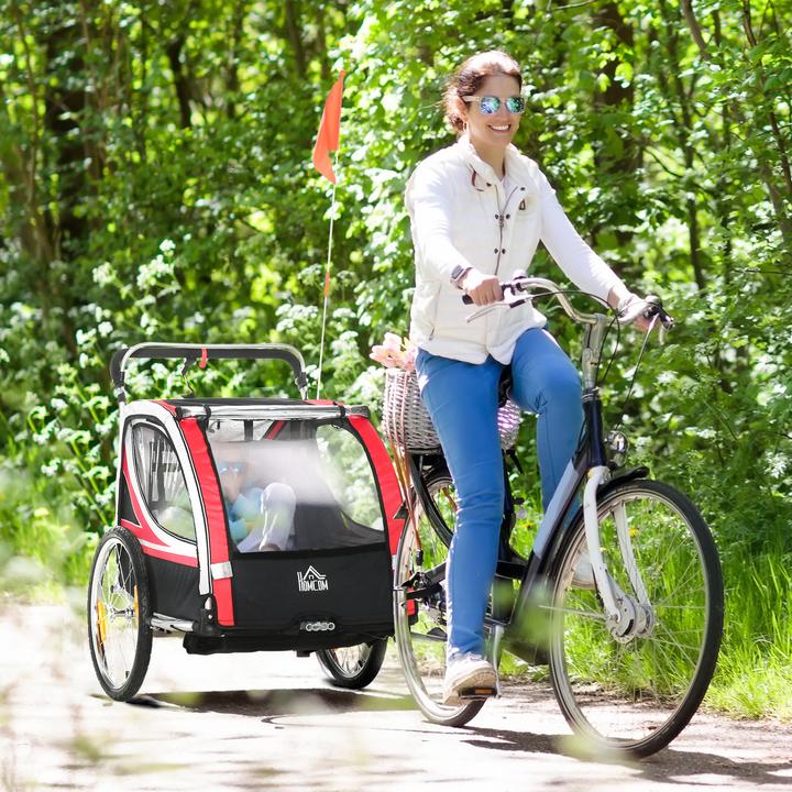 Actual product image Homcom Children's bike trailer with storage bag