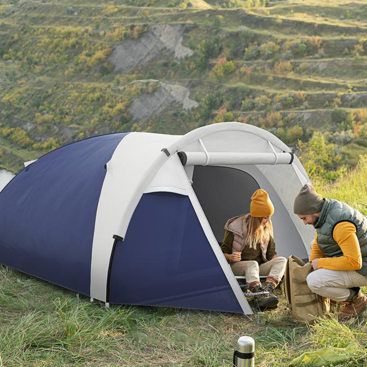Image du produit Outsunny Campingzelt Polyester, Fiberglas Blau (3 personnes)