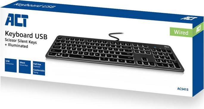 Image du produit Clavier filaire avec rétro-éclairage (Qwerty/usine) (US, Filaire)