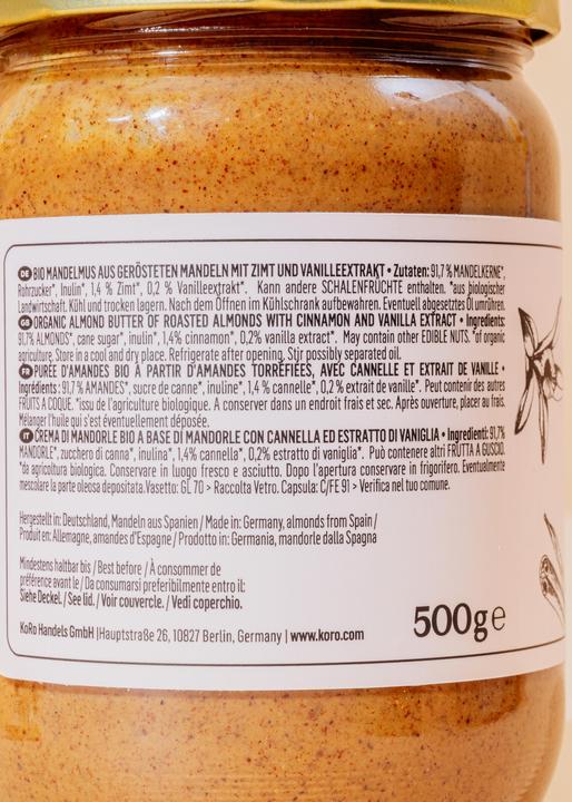 Produktbild KoRo Bio Mandelmus mit Vanille und Zimt