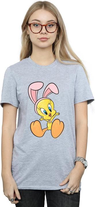 Actual product image Looney Tunes Womens/Ladies Tweety Pie Bunny Ears Cotton Boyfriend T-Shirt (M)