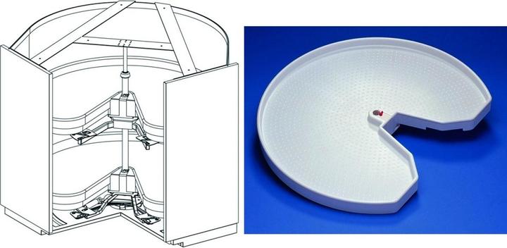 Actual product image Ninka Corner cabinet pivot fittings MONDO for corner furniture 90° with folding doors, m (1 pcs.)