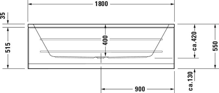 Produktbild Duravit Rechteckbadewanne Krperformbadewanne D-Code 80 x 180 cm wei glatt 700101000000000 (150 l, 180 cm, 80 cm)