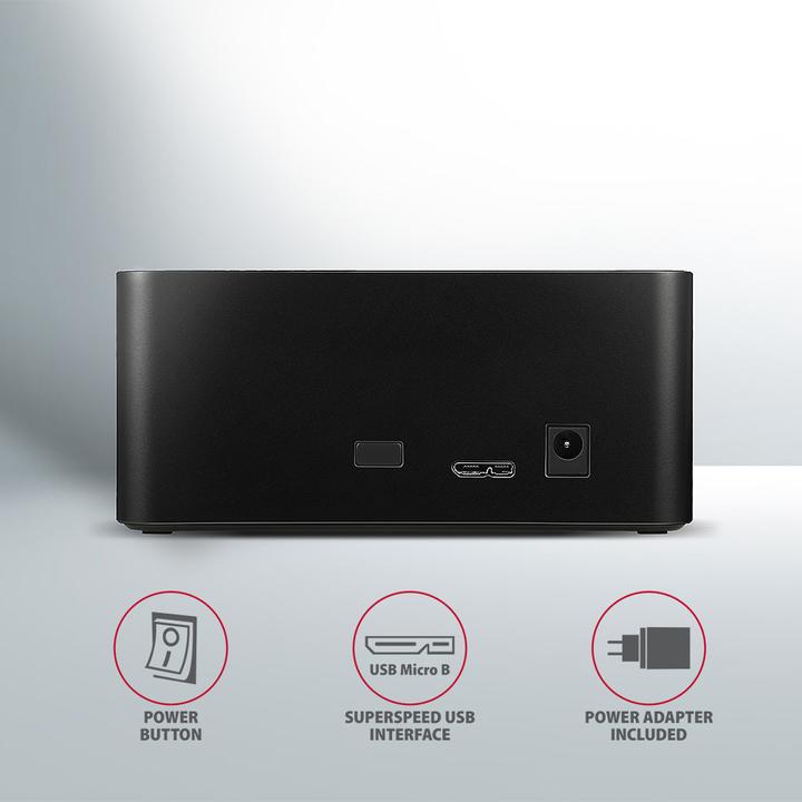 Actual product image Axagon ADSA-SN Storage Drive Docking Station USB 3.2 Gen 1 (3.1 Gen 1) Type-A Black (3.5")