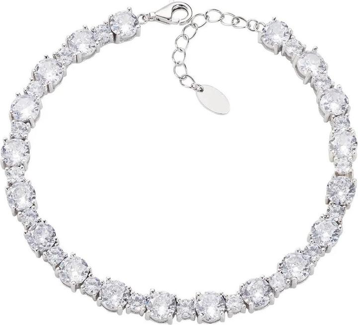 Amen Round Cut Tennis Armband (19 cm, Silber 925)