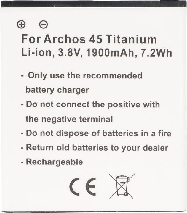 Actual product image AccuCell Battery the Archos 45 Titanium Battery AC45TI
