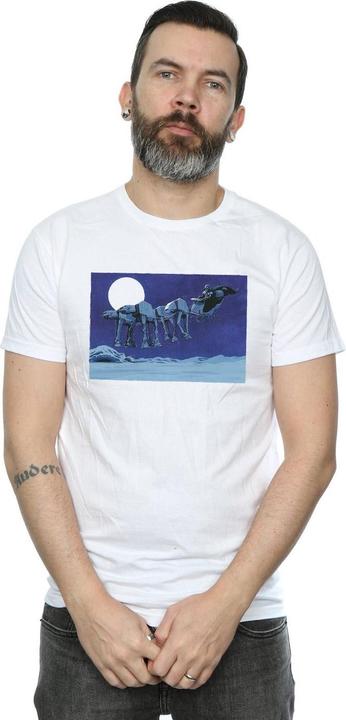 Actual product image Star Wars Mens Christmas AT-AT Sleigh T-Shirt (S)