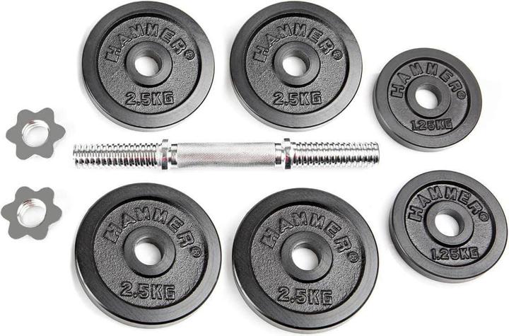 Actual product image Hammer Fitness Dumbbell Set (4 x 2.5 kg, 2 x 1.25 kg)