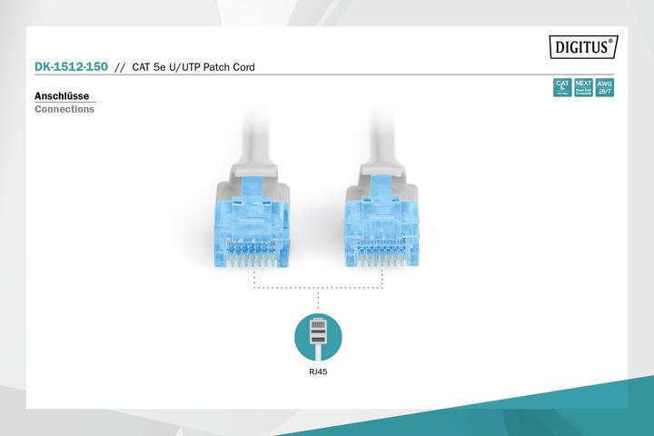 Actual product image Digitus Network cable (U/UTP, CAT5e, 15 m)