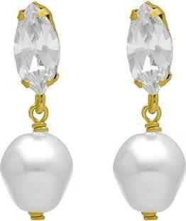 Immagine prodotto Victoria Cruz - Sparkling Gold Plated Baroque Pearl Earrings Purpose A4657-07DT