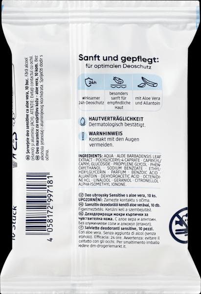 Valori nutrizionali e ingredienti dm Balea Salviette deodoranti Sensitive (Panni pulizia)