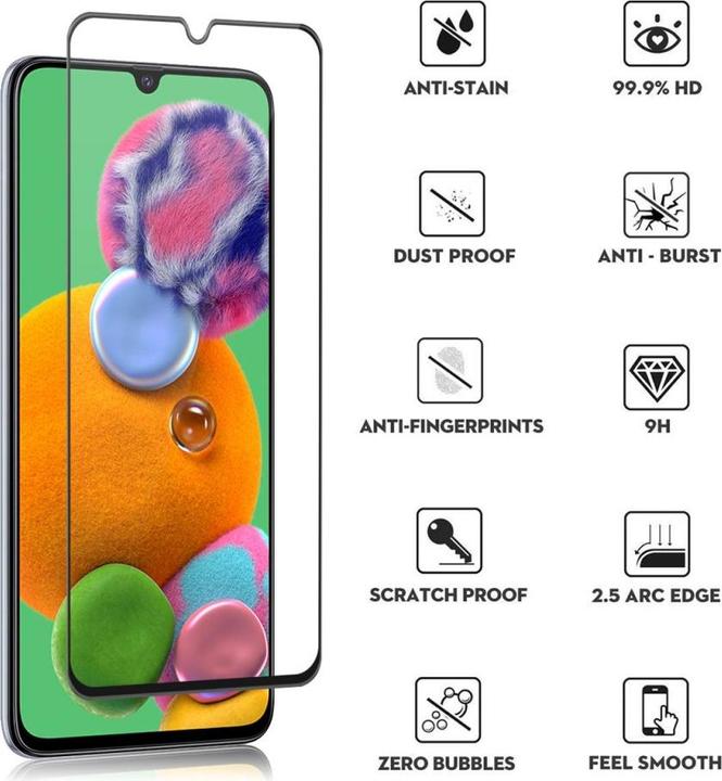 Actual product image Screenguard Samsung Galaxy A90 5G Full Screen Protective Glass Film 2.5D 9H (1 Piece, Samsung Galaxy A90 5G)