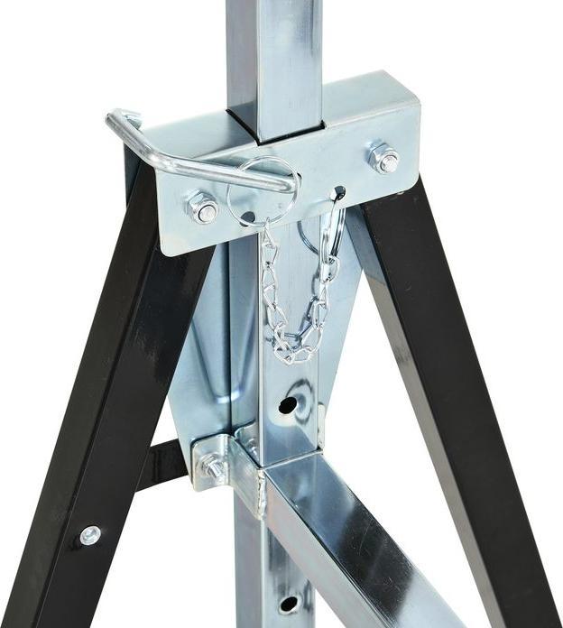 Produktbild Swisshandel24 Sägebock, Arbeitsbock, Hohenverstellbar, Faltbar, Metall, Schwarz, 68 x 56 x 80-130 cm, Belastbarkei (56 cm, 68 cm)