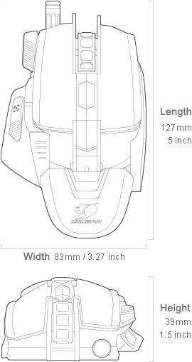 Actual product image Cougar Gaming 700M Superior mouse Right-handed USB Type A Laser 12000 DPI (Cable)