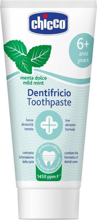 Actual product image Chicco Toothpaste mild mint with fluoride 1450ppm 6y+ Italian paste (50 ml)