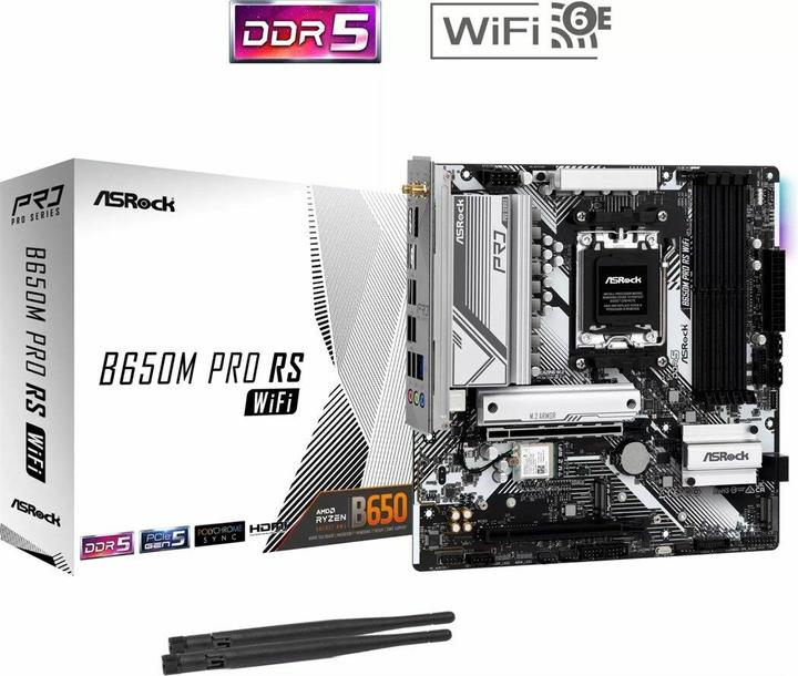 Actual product image AsRock B650M Pro RS WiFi (AM5, AMD B650, mATX)