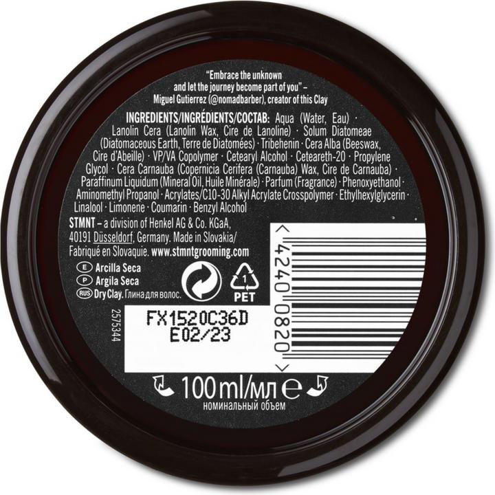 Immagine prodotto STMNT Articoli per la toelettatura Argilla secca (Gel per capelli, 100 ml)