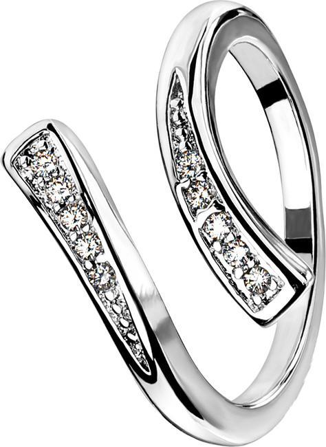 Produktbild Star Piercing Ring silber zwei enden mit Kristallen (38, 925 Silber)