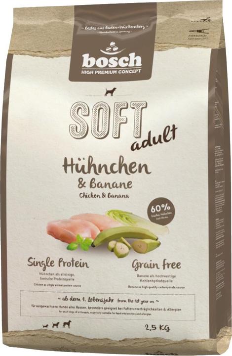 Image du produit Bosch Petfood Halbfeuchtfutter Soft Adult, Huhn & Banane, 2.5 kg (Adulte, 1 pcs, 2500 g)