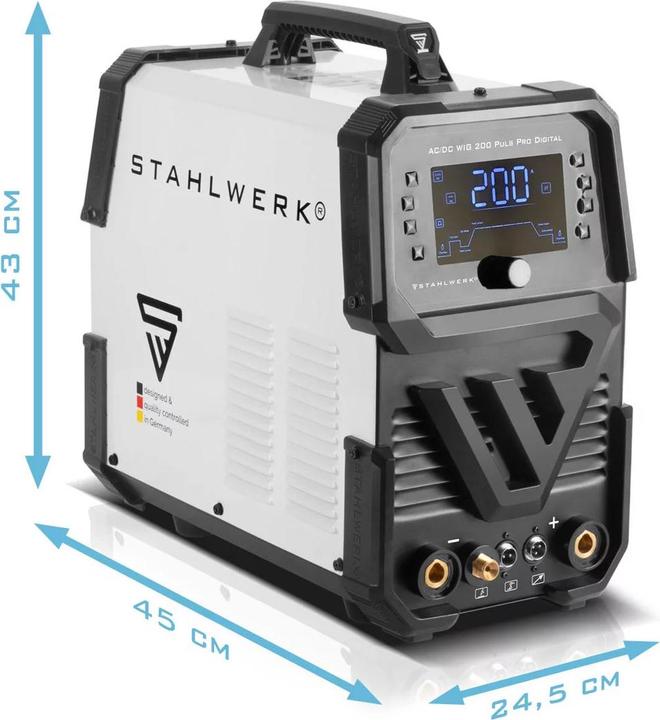 Image du produit Stahlwerk Poste à souder sous protection gazeuse AC/DC TIG 200 Puls Pro Digital Spot 200 A