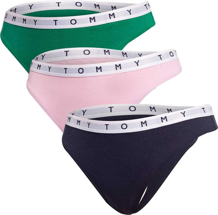 Immagine prodotto Tommy Hilfiger Mutandine perizoma donna 3P, Green Mal/French Orchid/Desert Sky, S (S)
