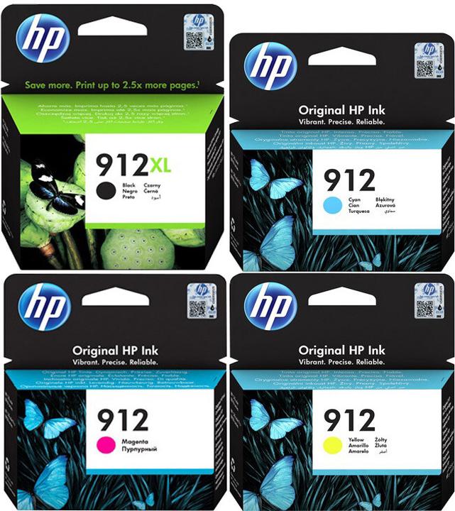 Actual product image HP 4x Original Patronen 912 XL + 912 Set OfficeJet 8012 8014 8015 Pro 8022 8025
