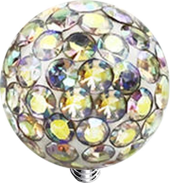 Actual product image Star Piercing Dermal Anchor crystal ball multicolour epoxy protective layer (without brass, Titanium G23)