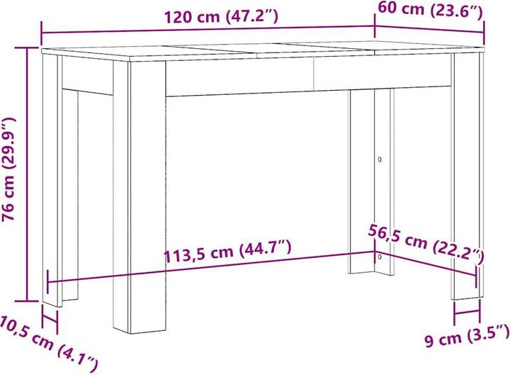 Immagine prodotto VidaXL Ellis (120 x 60 x 76 cm)